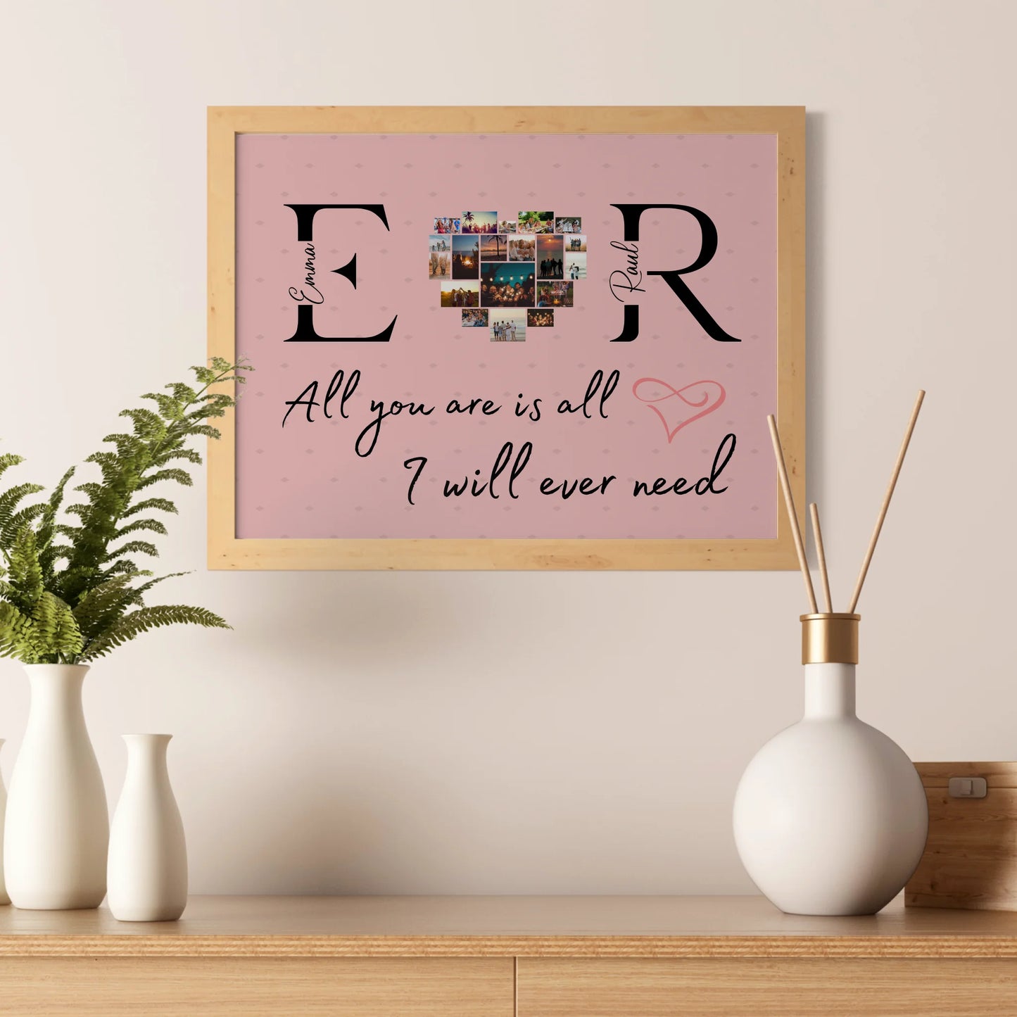 Liebesposter für Dein Schatz Mit Initialien Namen und Fotos All You Are Is All I Will Ever Need