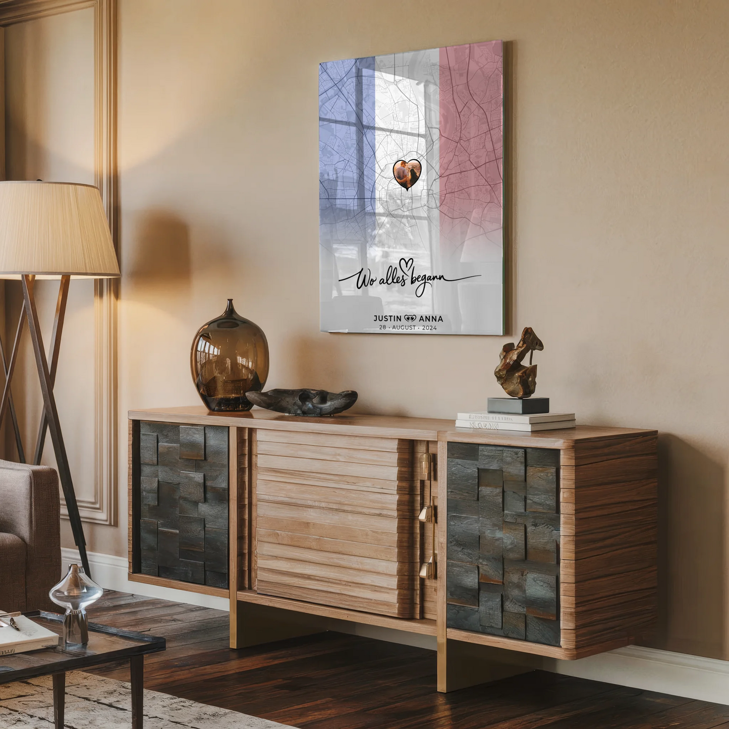 Personalisiertes Acrylglas Bild Stadtkarte Frankreich Wo Alles Begann