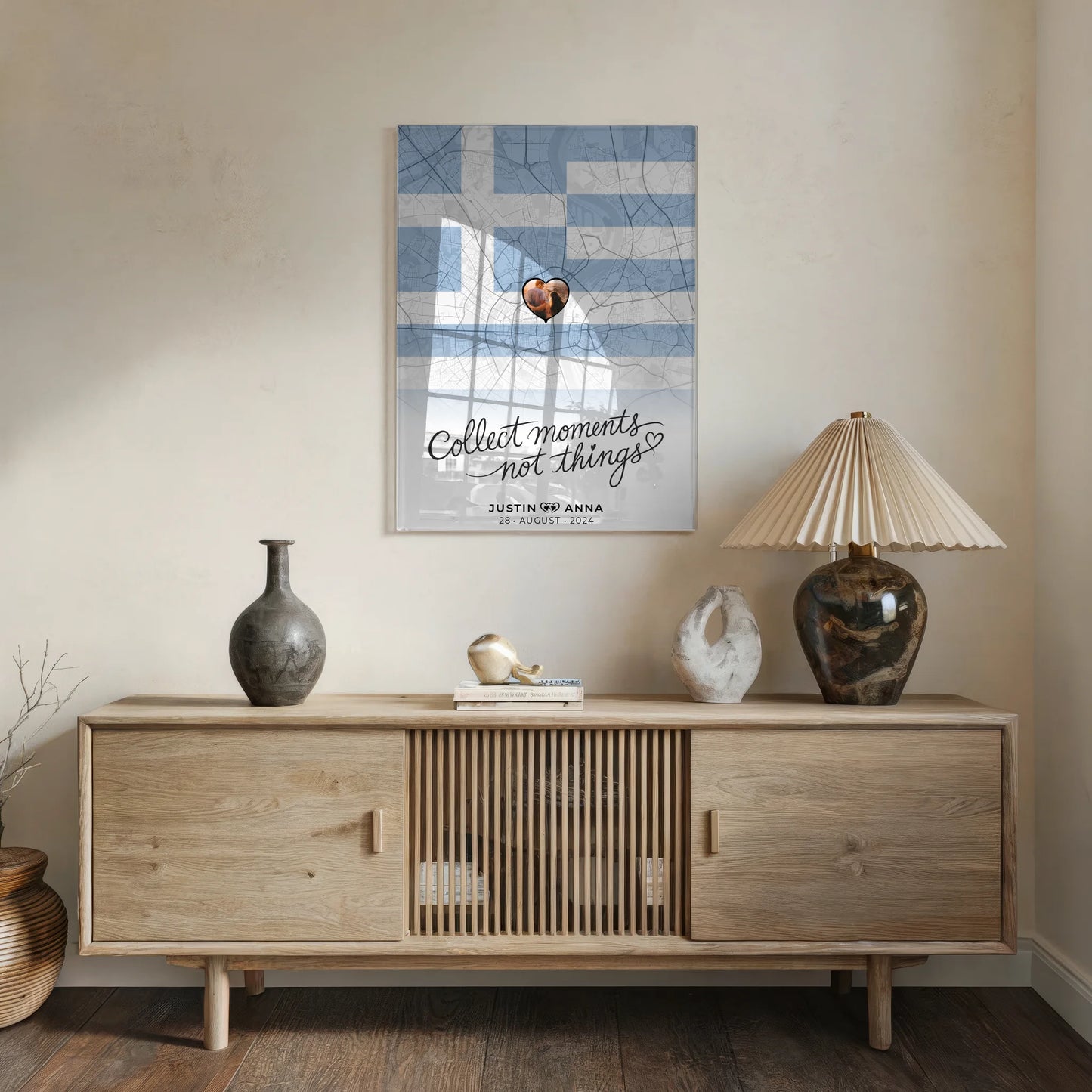 Personalisiertes Acrylglas Bild Paare Stadtkarte Griechenland Foto Map Marker