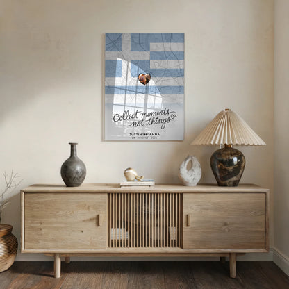 Personalisiertes Acrylglas Bild Paare Stadtkarte Griechenland Foto Map Marker