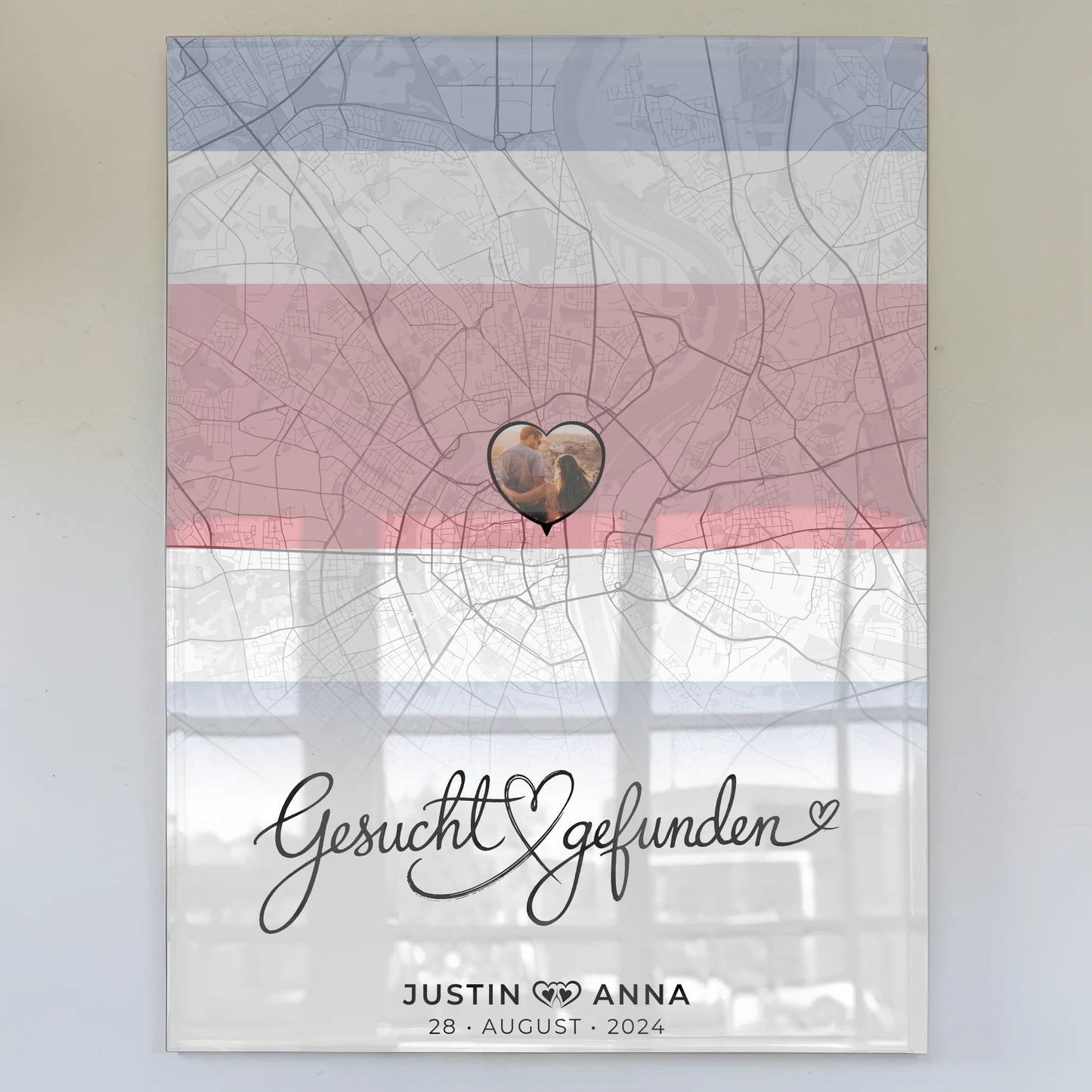 Personalisiertes Acrylglas Bild Paare Costa Rica Stadtkarte Foto Map Marker