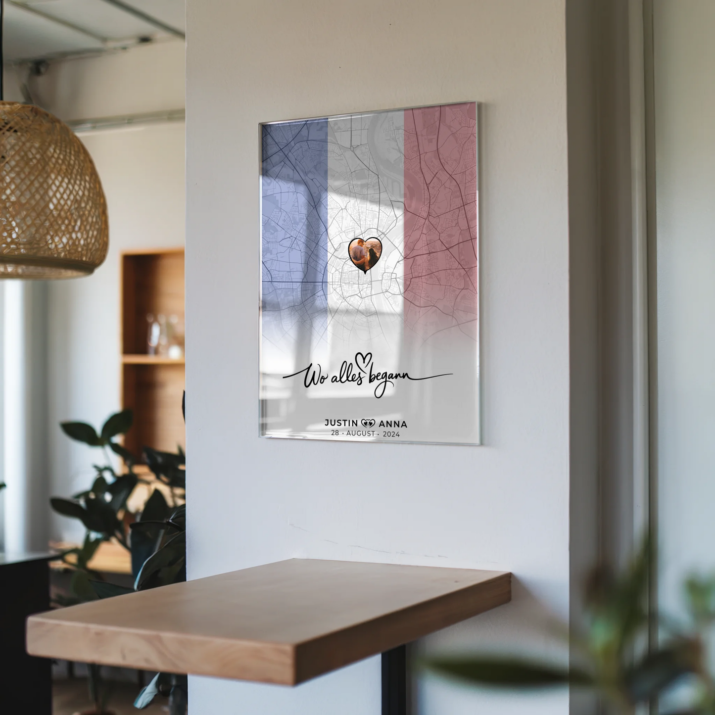 Personalisiertes Acrylglas Bild Stadtkarte Frankreich Wo Alles Begann