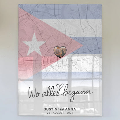 Personalisiertes Acrylglas Bild Stadtkarte Cuba Wo Alles Begann