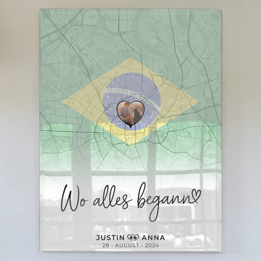Personalisiertes Acrylglas Bild Paare Stadtkarte Brasilien Wo Alles Begann