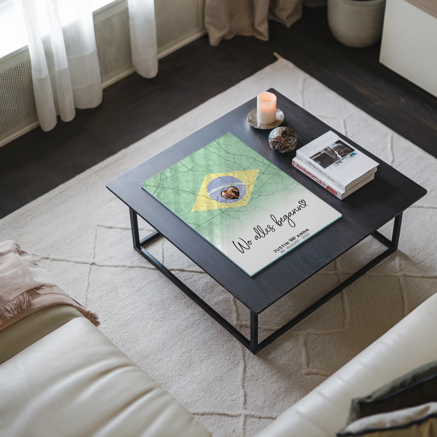 Personalisiertes Acrylglas Bild Paare Stadtkarte Brasilien Wo Alles Begann