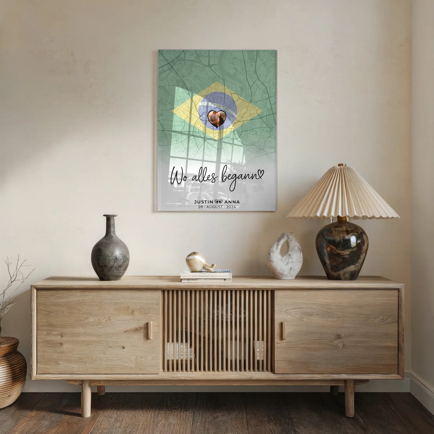 Personalisiertes Acrylglas Bild Paare Stadtkarte Brasilien Wo Alles Begann