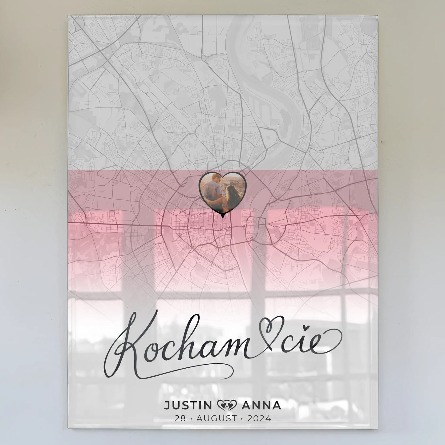 Personalisiertes Acrylglas Bild Paare Stadtkarte Polen Kocham Cie Foto