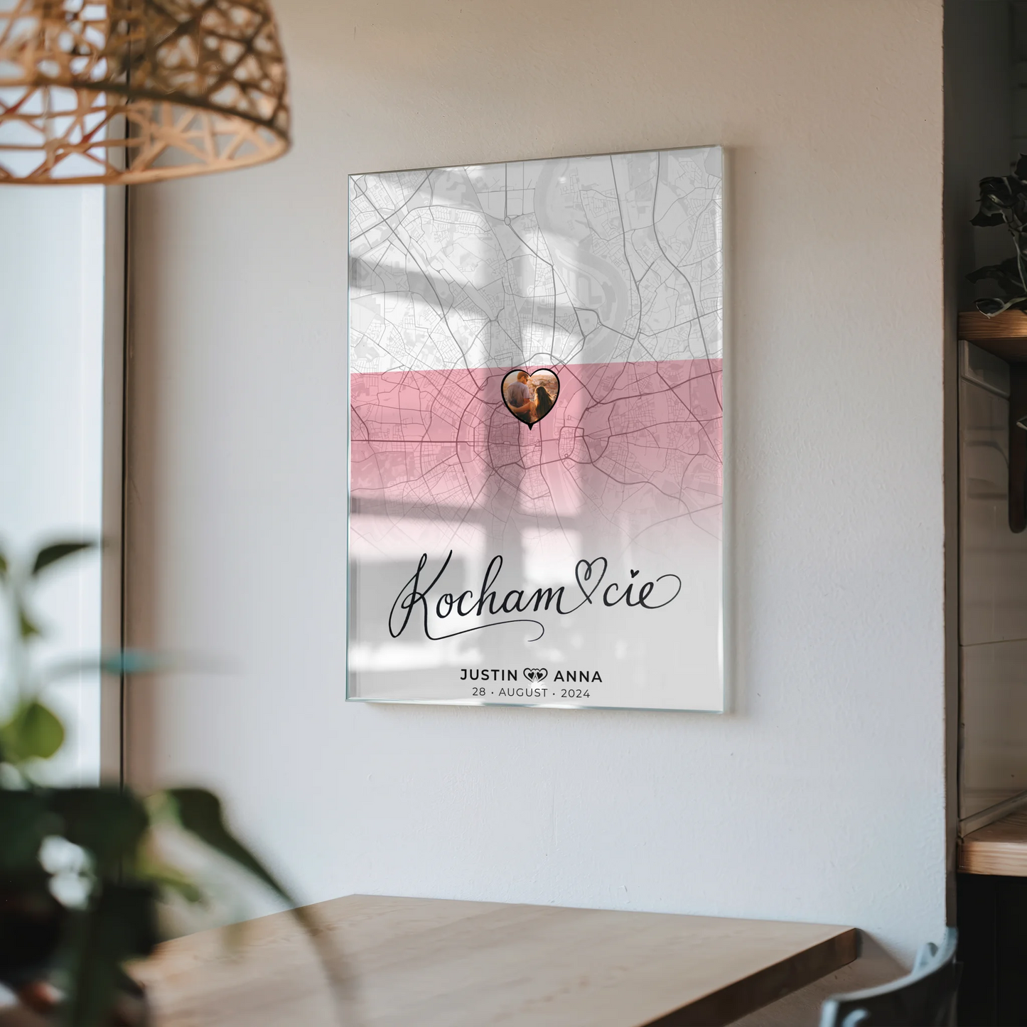 Personalisiertes Acrylglas Bild Paare Stadtkarte Polen Kocham Cie Foto