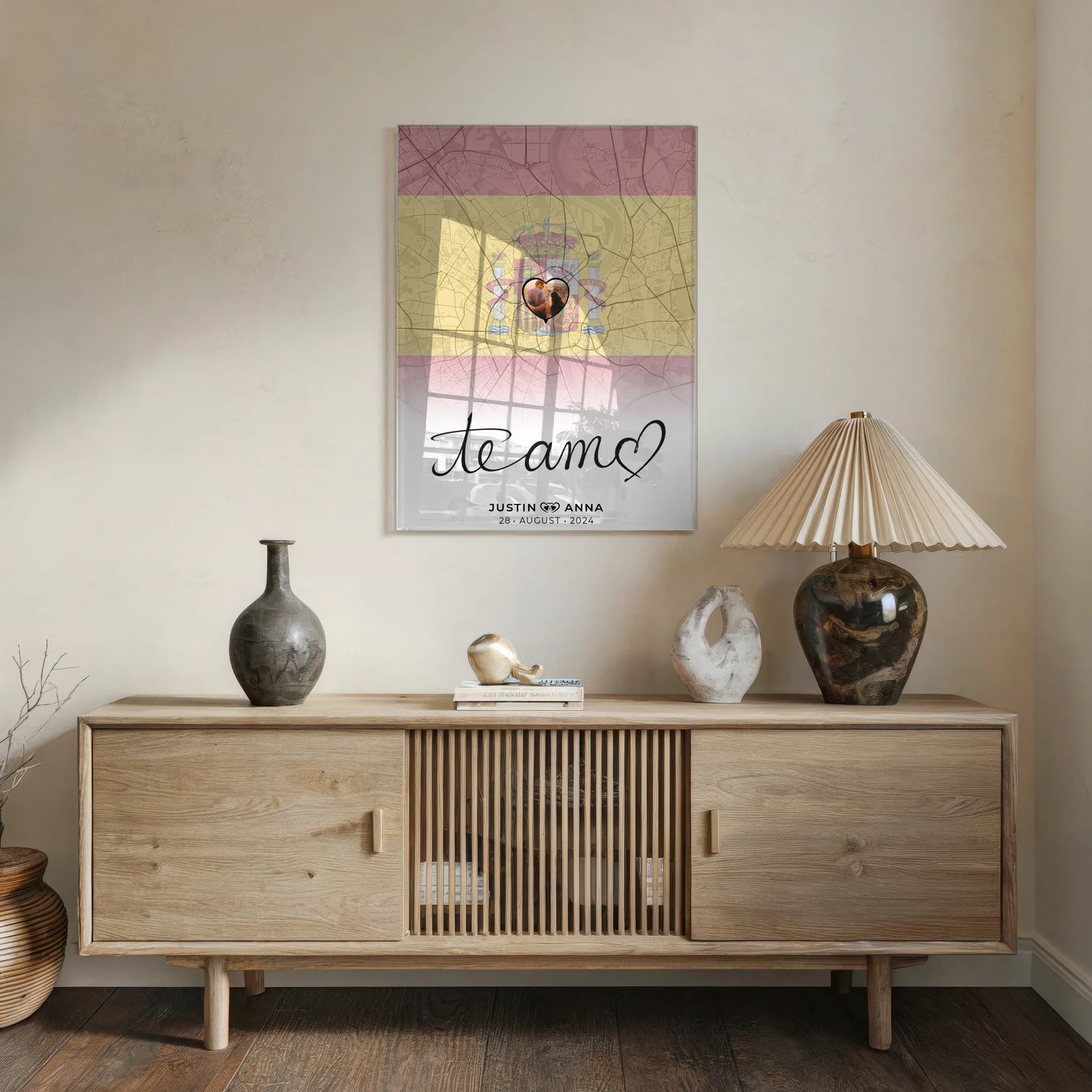Personalisiertes Acrylglas Bild Paare Stadtkarte Spanien Te Amo Foto Map Marker