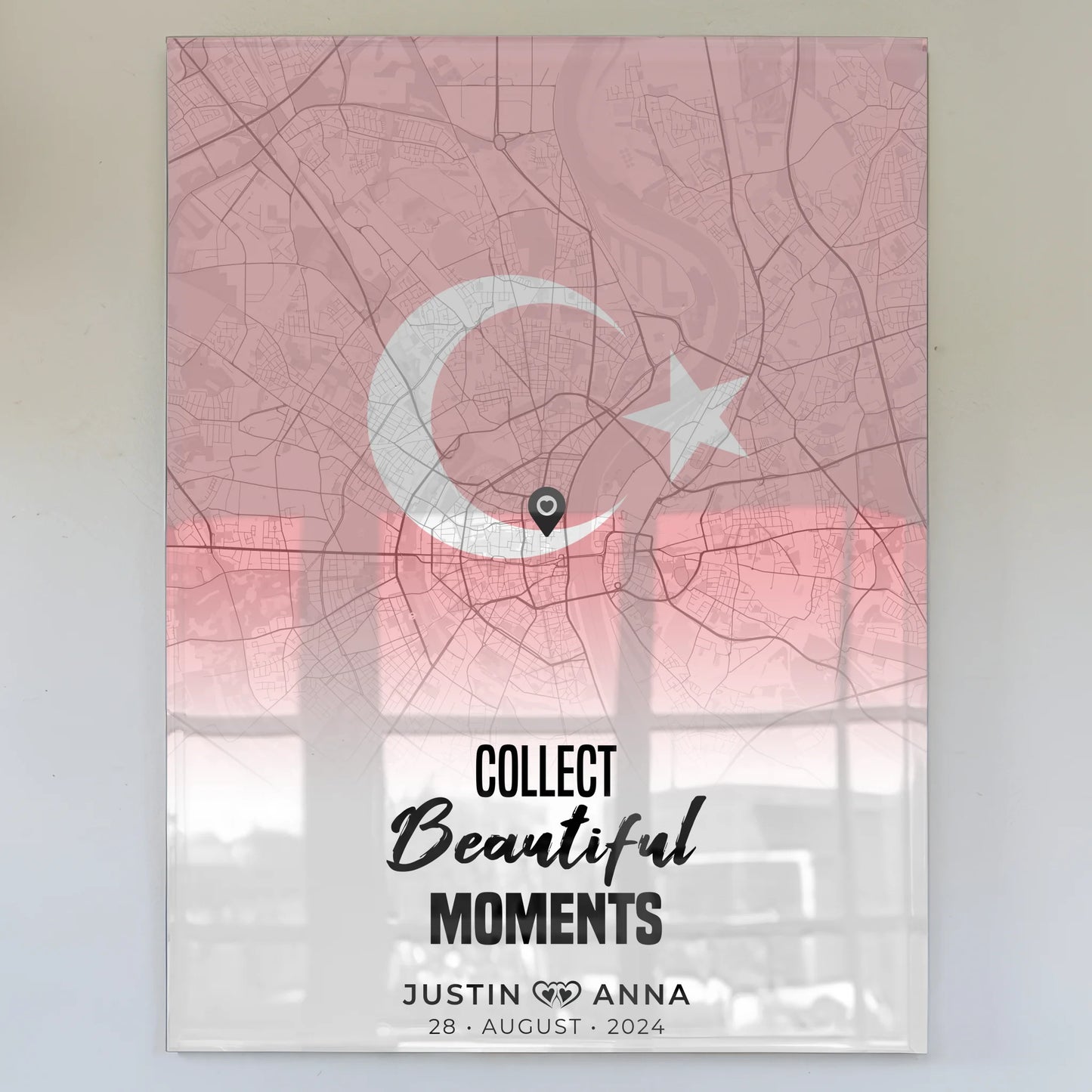 Personalisiertes Stadtkarten Acrylglas Bild Paare Türkei Urlaub