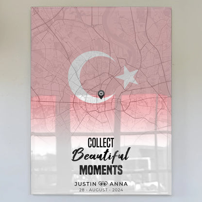 Personalisiertes Stadtkarten Acrylglas Bild Paare Türkei Urlaub