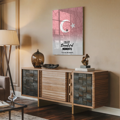 Personalisiertes Stadtkarten Acrylglas Bild Paare Türkei Urlaub