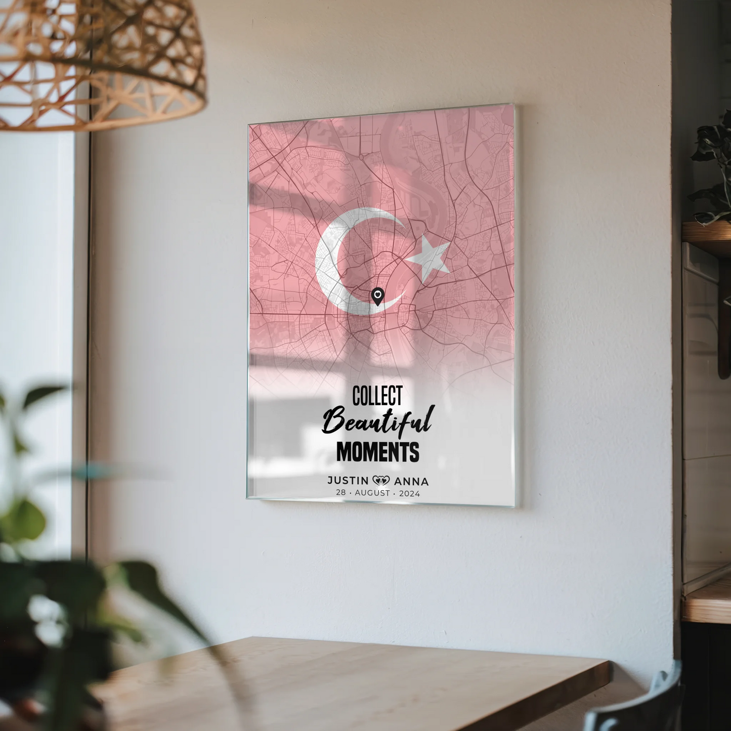 Personalisiertes Stadtkarten Acrylglas Bild Paare Türkei Urlaub