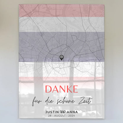Personalisiertes Acrylglas Bild Stadtkarten Paare Thailand Urlaub
