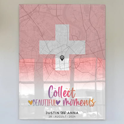 Personalisiertes Acrylglas Bild Stadtkarten Paare Urlaub Schweiz