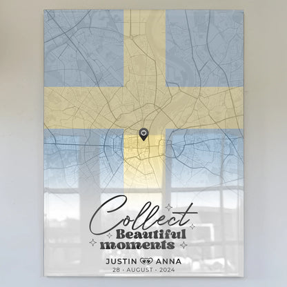 Personalisiertes Acrylglas Bild Stadtkarten Paare Schweden