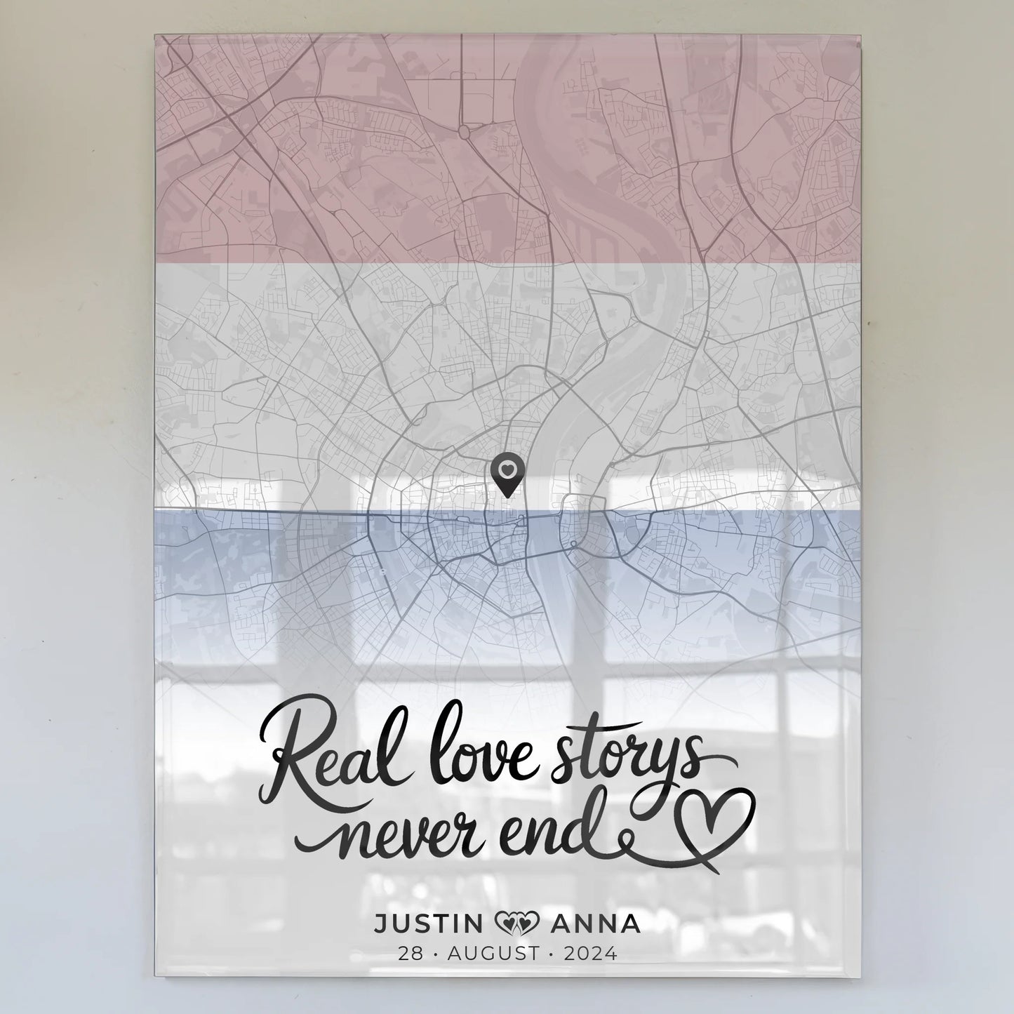 Acrylglas Bild Personalisiert Stadtkarten Paare Urlaub Niederlande