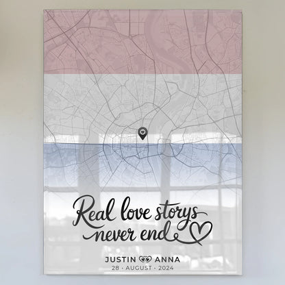 Acrylglas Bild Personalisiert Stadtkarten Paare Urlaub Niederlande