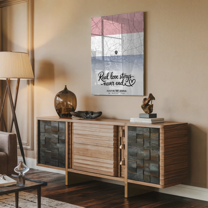 Acrylglas Bild Personalisiert Stadtkarten Paare Urlaub Niederlande