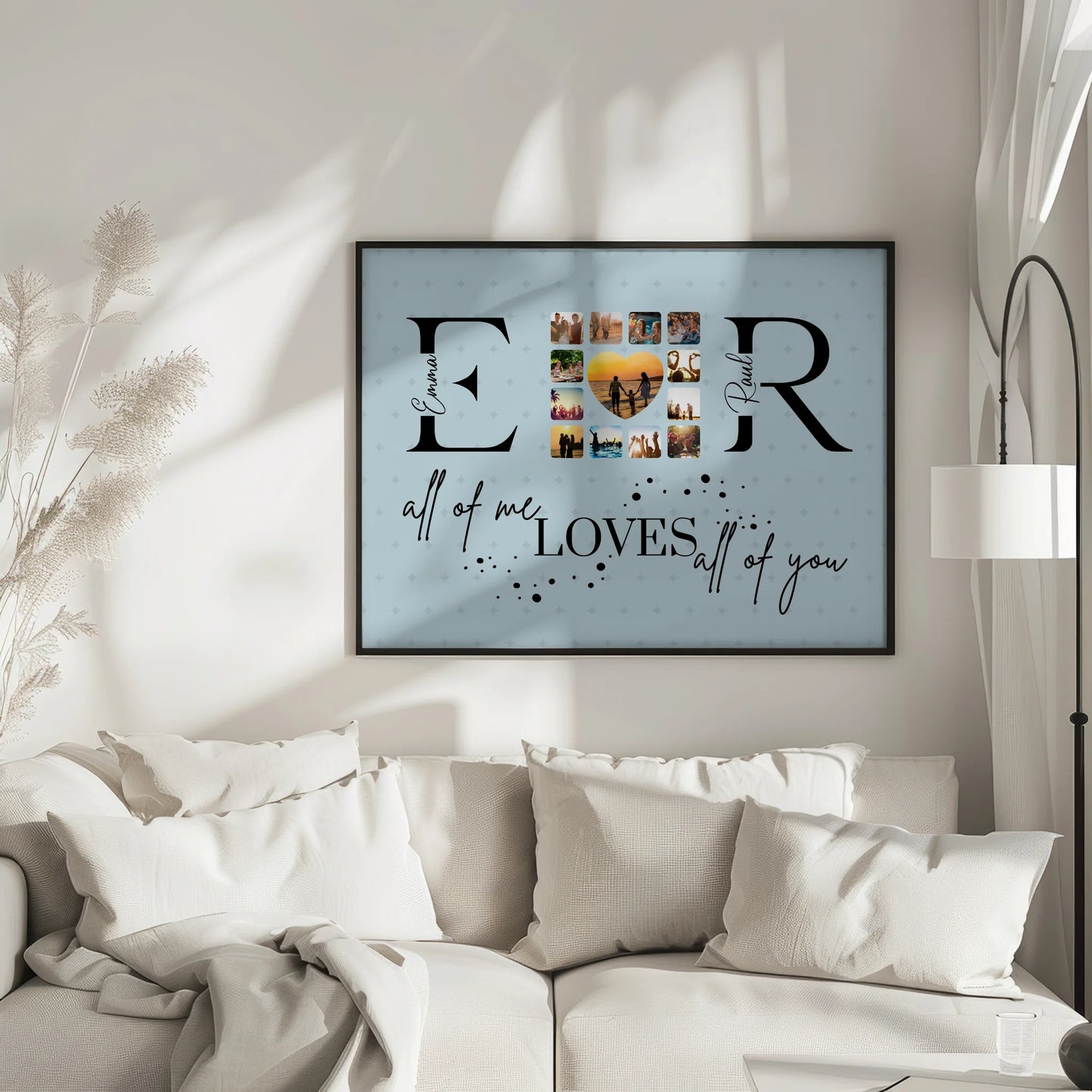 Poster Geschenk Personalisiert Mit Fotos Initialien und Fotos All Of Me Loves All Of You