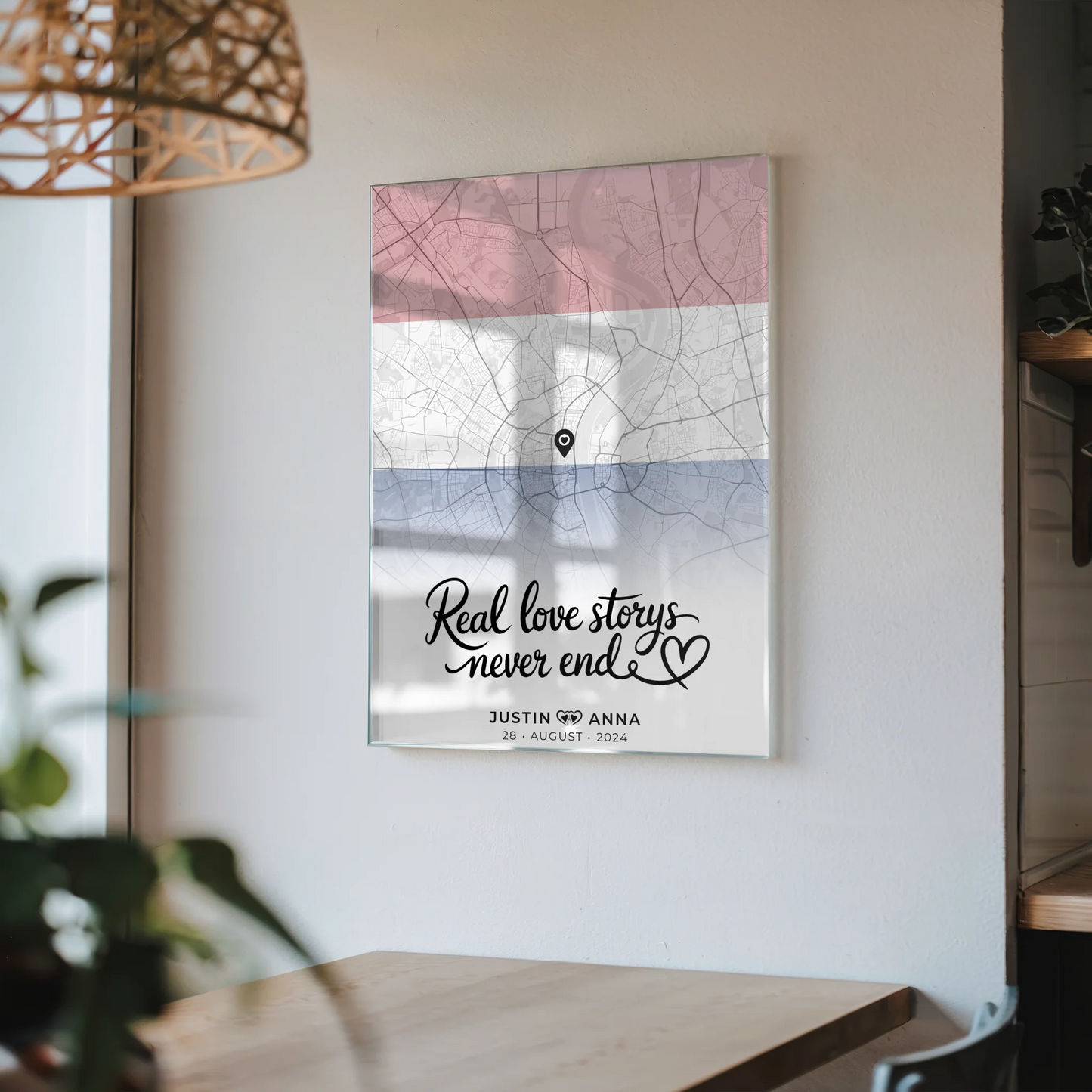 Acrylglas Bild Personalisiert Stadtkarten Paare Urlaub Niederlande