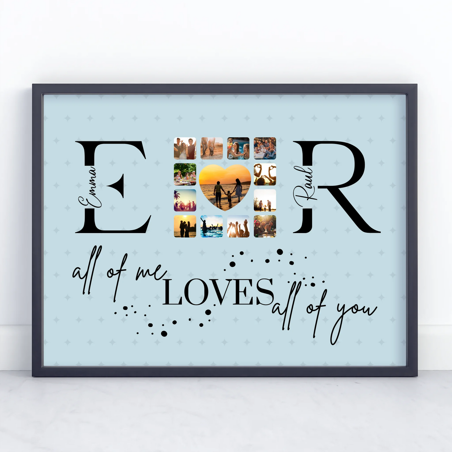 Poster Geschenk Personalisiert Mit Fotos Initialien und Fotos All Of Me Loves All Of You