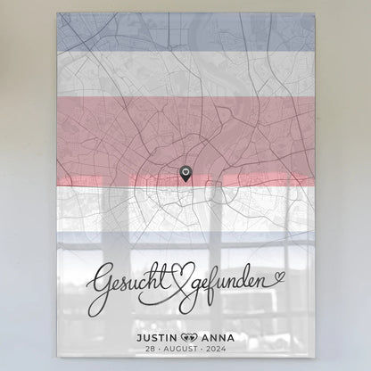 Personalisiertes Acrylglas Bild Stadtkarten Paare Urlaub Costa Rica