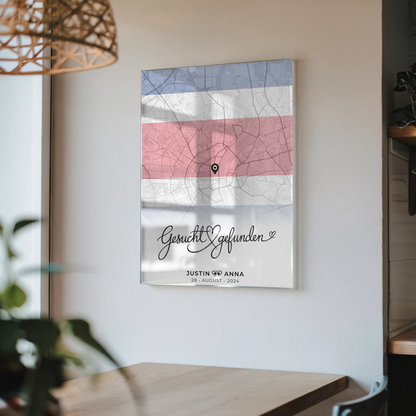 Personalisiertes Acrylglas Bild Stadtkarten Paare Urlaub Costa Rica