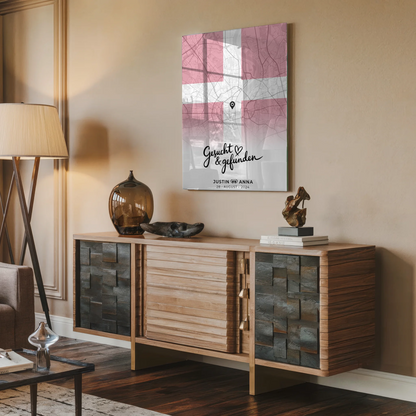 Personalisiertes Stadtkarten Acrylglas Bild Paare Urlaub Dänemark