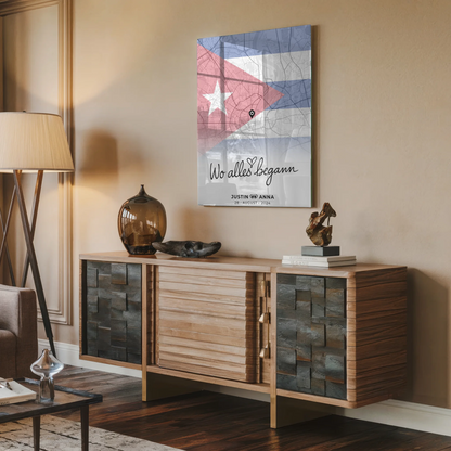 Personalisiertes Acrylglas Bild Städtekarten Paare Urlaub Cuba Wo Alles Begann