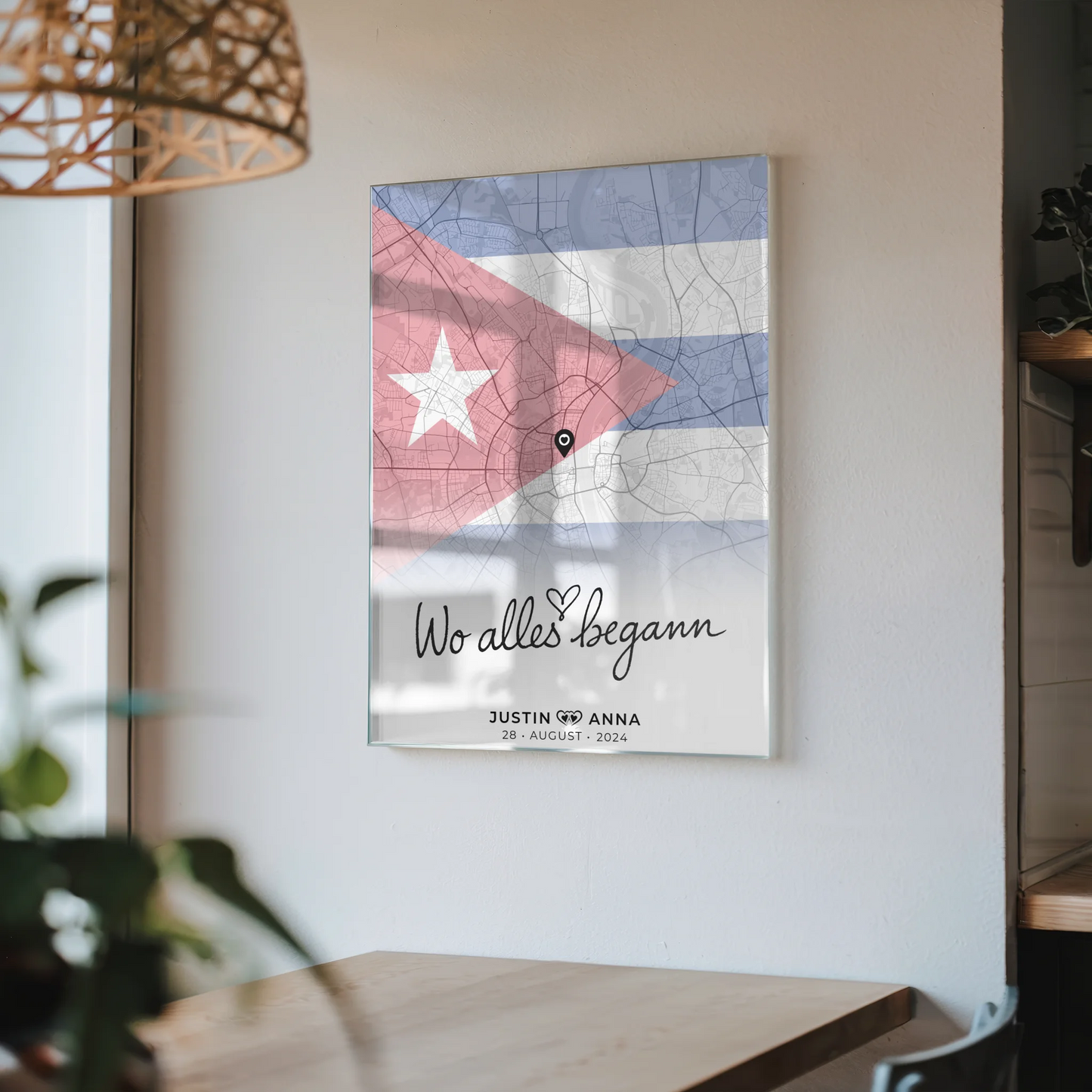 Personalisiertes Acrylglas Bild Städtekarten Paare Urlaub Cuba Wo Alles Begann
