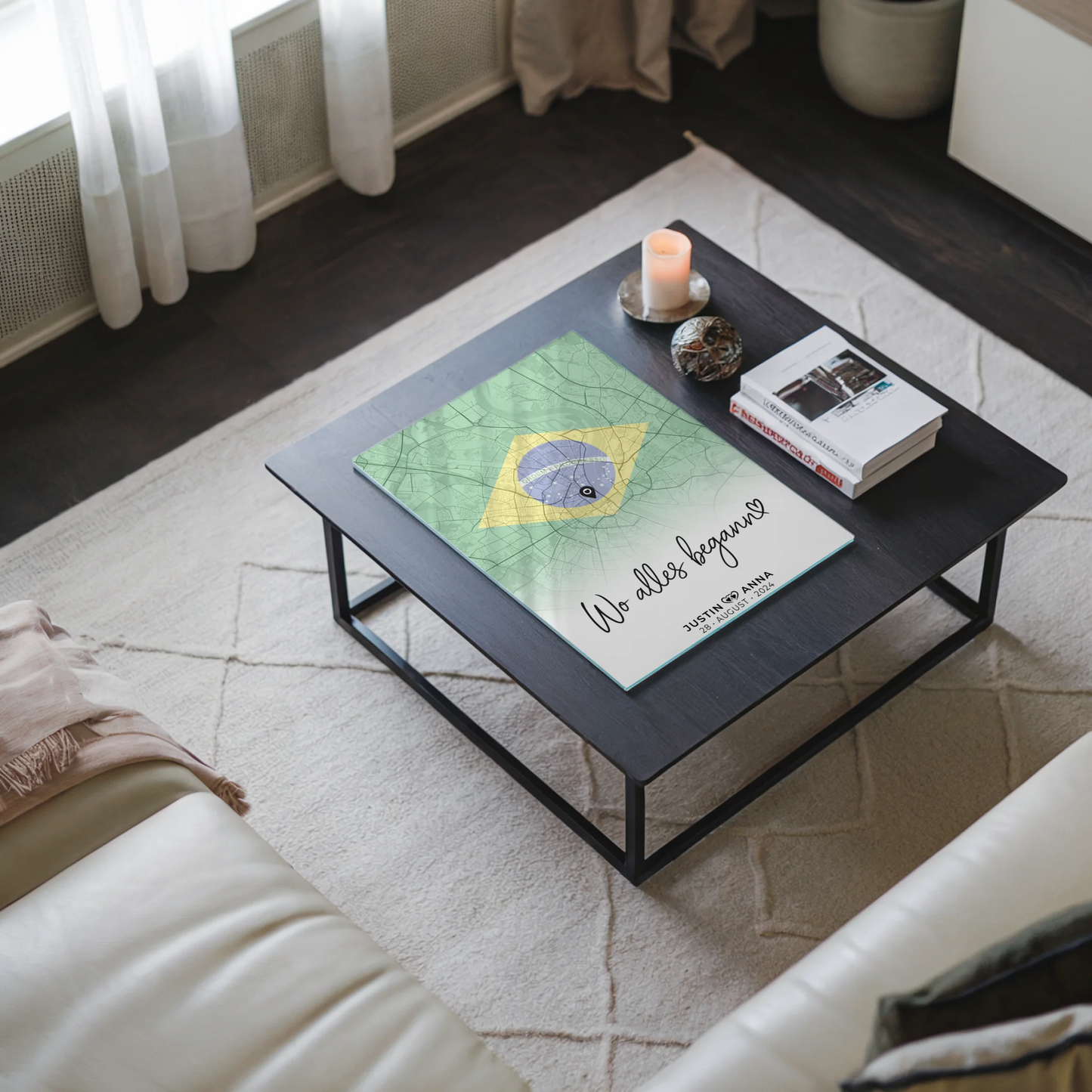 Personalisiertes Acrylglas Bild Stadtkarten Paare Urlaub Brasilien Wo Alles Begann