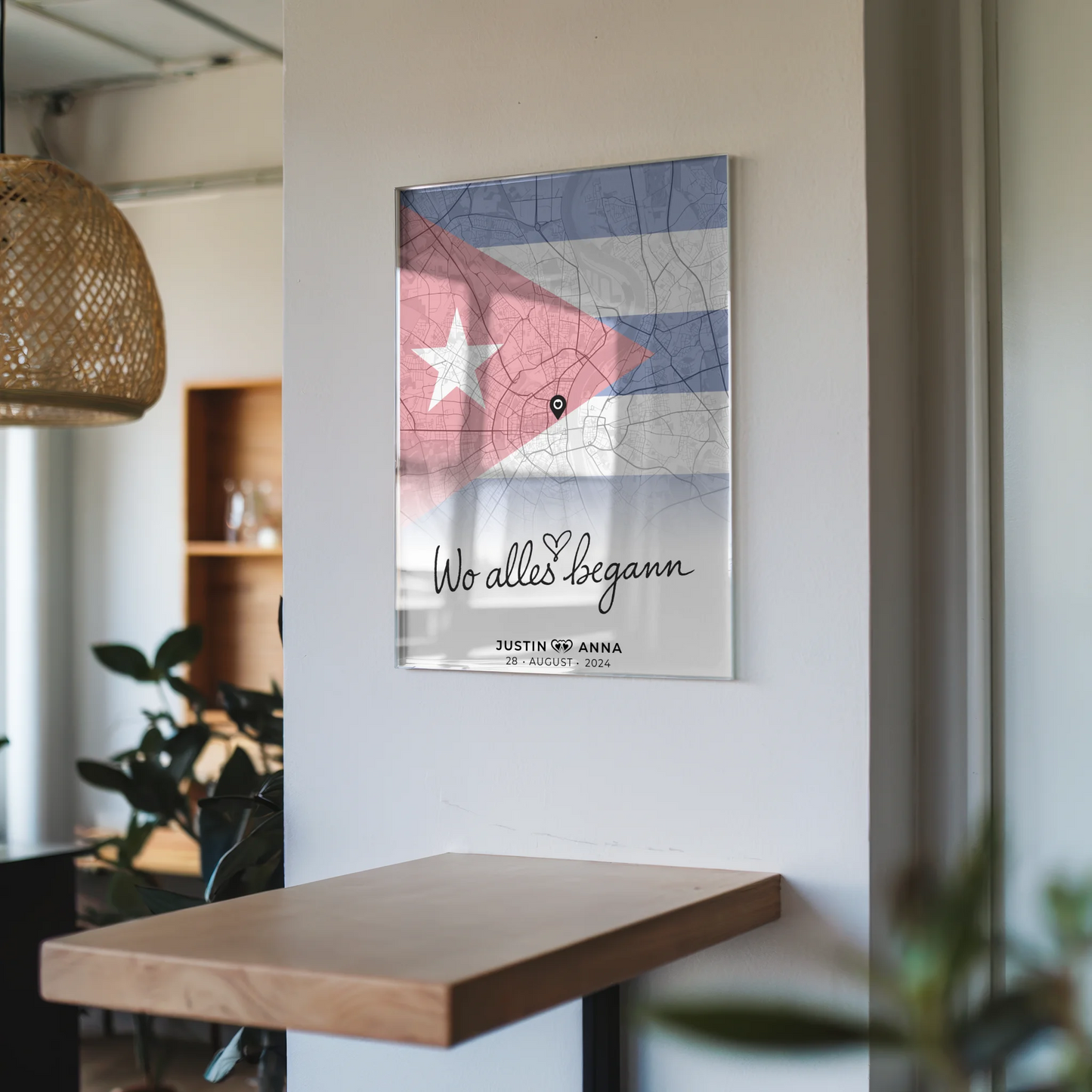 Personalisiertes Acrylglas Bild Städtekarten Paare Urlaub Cuba Wo Alles Begann