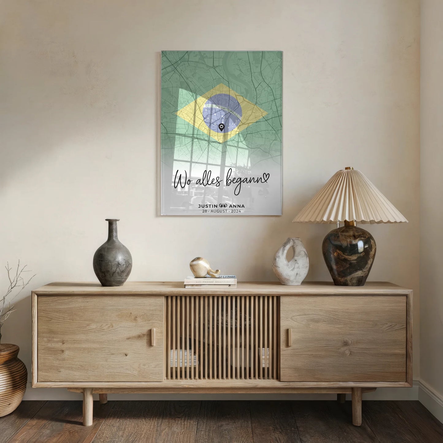 Personalisiertes Acrylglas Bild Stadtkarten Paare Urlaub Brasilien Wo Alles Begann