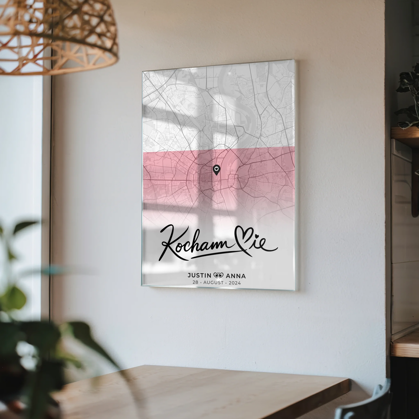 Personalisiertes Stadtkarten Acrylglas Bild Paare Urlaub Polen