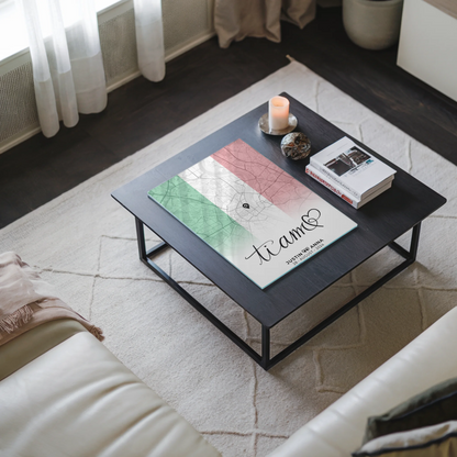 Personalisiertesr Acrylglas Bild Stadtkarten für Paare Urlaub Italien Ti Amo