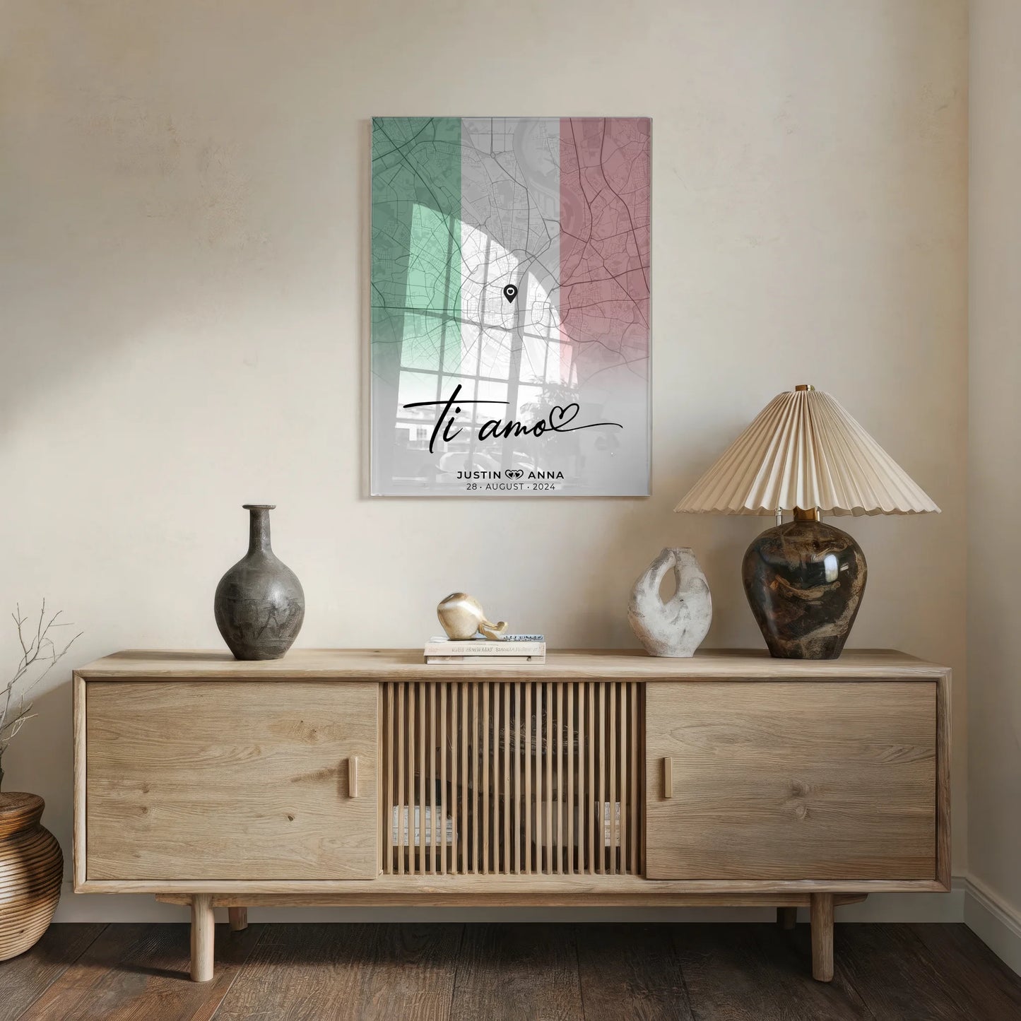 Personalisiertes Acrylglas Bild Stadkarten Paare Italien Ti Amo