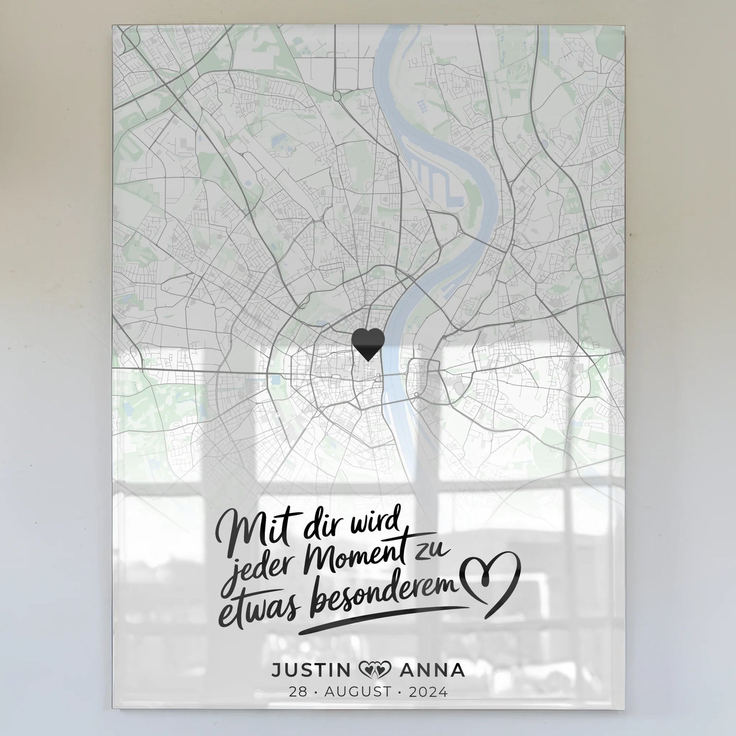 Personalisiertes Acrylglas Bild Stadtkarten für Paare Mit Dir Wird Jeder Moment Besonderem