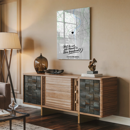 Personalisiertes Acrylglas Bild Stadtkarten für Paare Mit Dir Wird Jeder Moment Besonderem