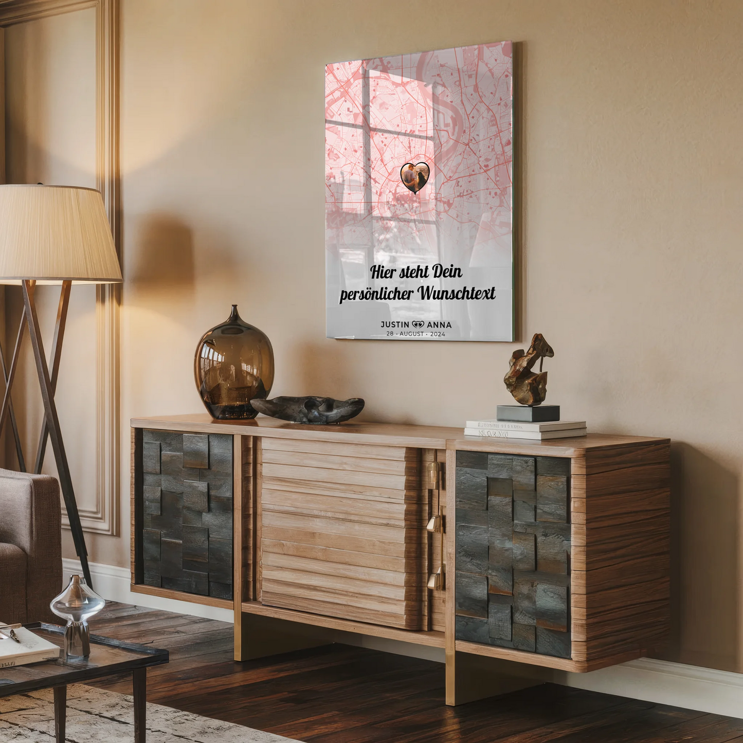 Personalisiertes Acrylglas Bild Stadtkarten Paare Wunschtext Real Love Storys