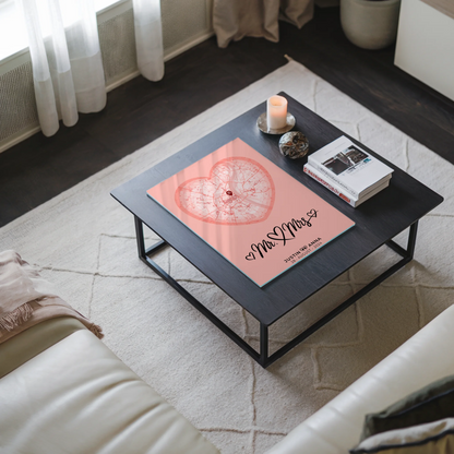 Personalisiertes Acrylglas Bild Städtekarten Paare Herz Altrosa Mr & Mrs