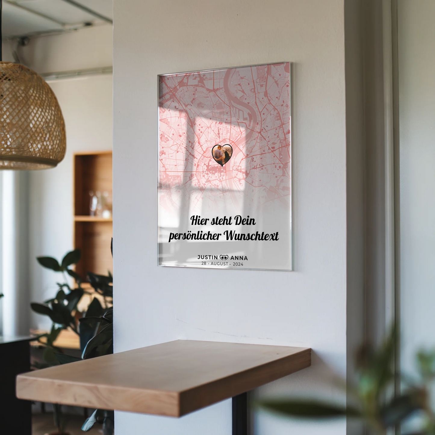 Personalisiertes Acrylglas Bild Stadtkarten Paare Wunschtext Real Love Storys