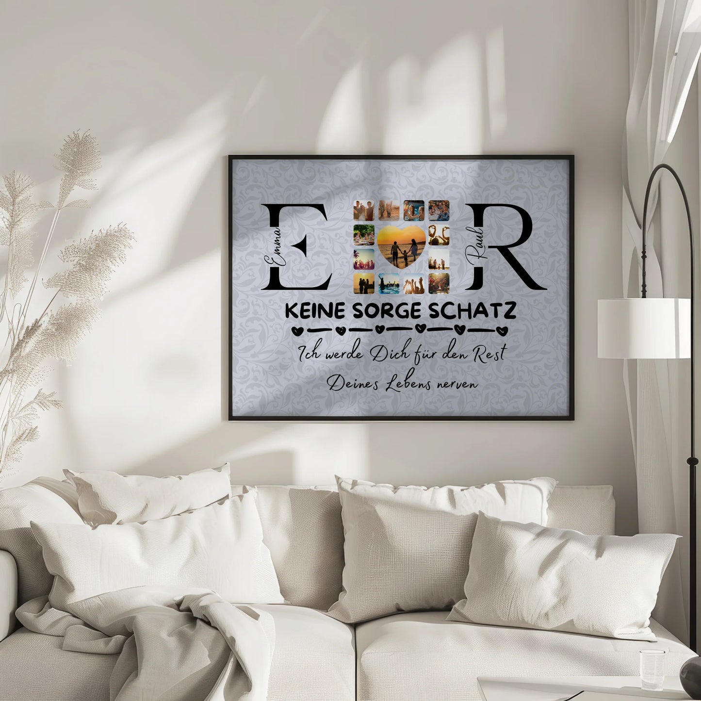 Liebesposter für Paare Mit Initialien Namen und Fotos Keine Sorge Schatz Ich Werde Dich Ewig Nerven