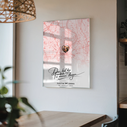 Personalisiertes Stadtkarten Acrylglas Bild Paare Du Bist Das Funkeln