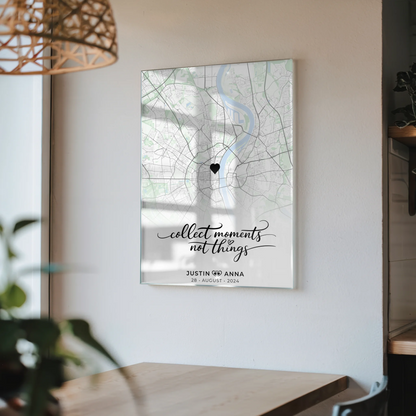Personalisiertes Acrylglas Bild Stadtkarten Paare Collect Moments Natur