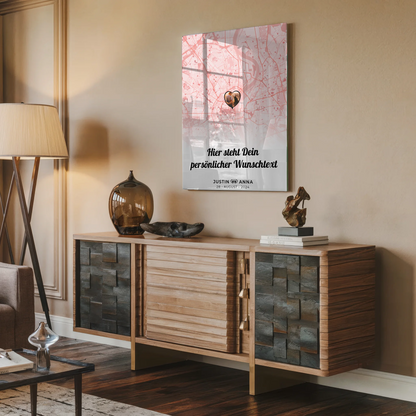Personalisiertes Acrylglas Bild Stadtkarten Paare Wunschtext In Deinen Armen