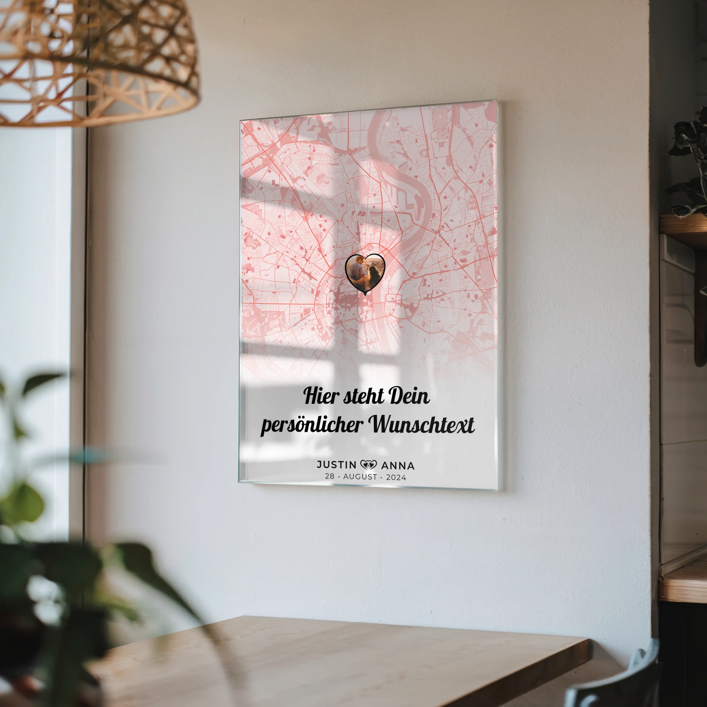 Personalisiertes Acrylglas Bild Stadtkarten Paare Wunschtext In Deinen Armen