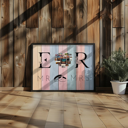 Liebes Poster Personalisiert Mit Initialien Namen und Fotos Mr & Mrs