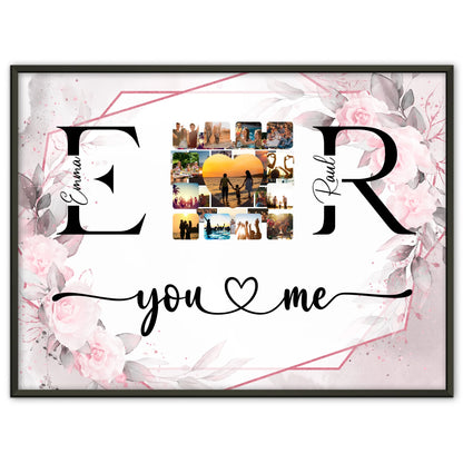 Personalisiertes Liebes Poster Mit Fotos Initialien und Fotos Collect Moments Not Things