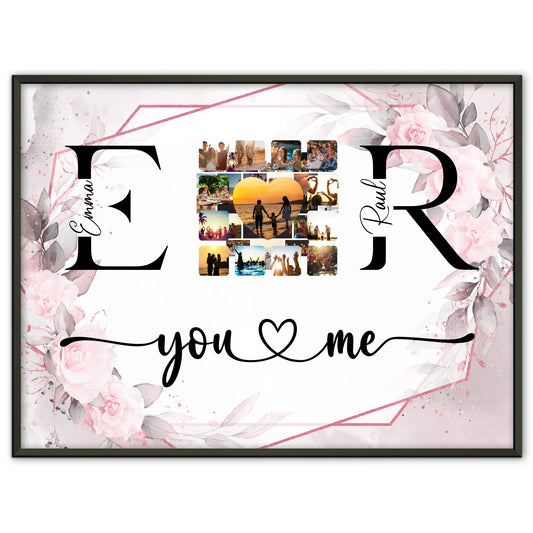 Personalisiertes Liebes Poster Mit Fotos Initialien und Fotos Collect Moments Not Things